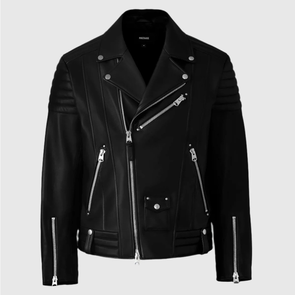 MACKAGE Kenneth Leather Perfecto Biker Jacket - 100% NEW with tags - Mens